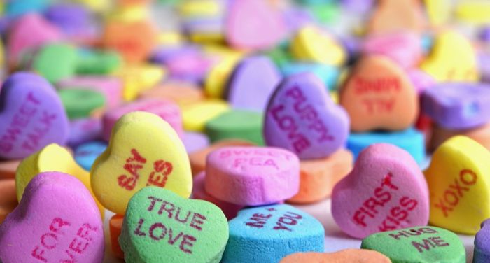 candy hearts for valentines day and love