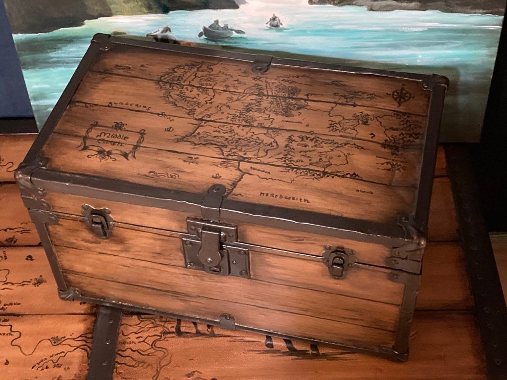 Trunk with Middle-earth map on lid