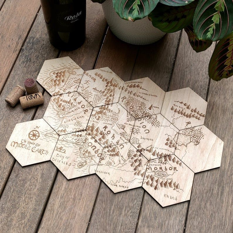 Middle-earth map coasters