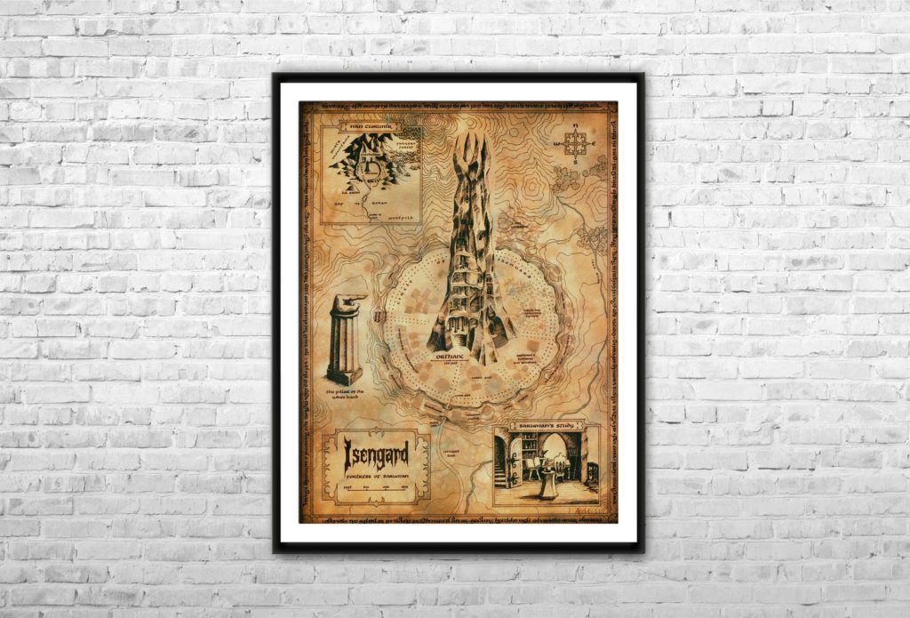 Lord of the Rings map of Isengard print