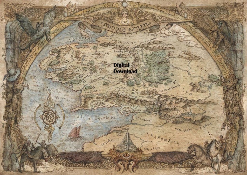 Digital map of Middle-earth