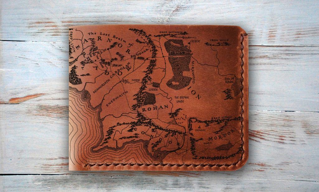 Middle-earth map leather wallet