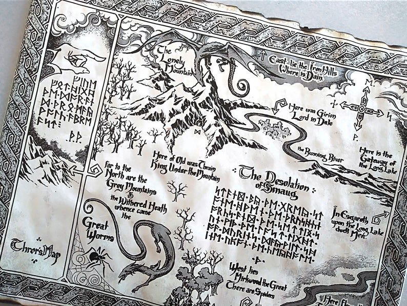 Imitation of Thror's Map from Lord of the Rings