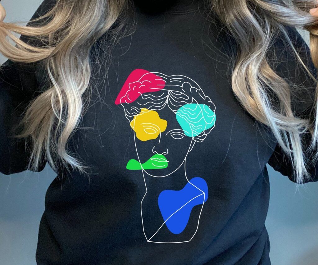 Colorful Sappho bust sweatshirt