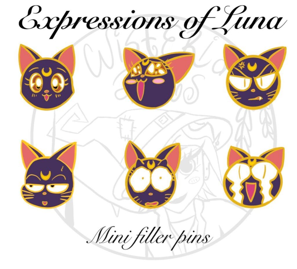 Luna expression Sailor Moon filler pins
