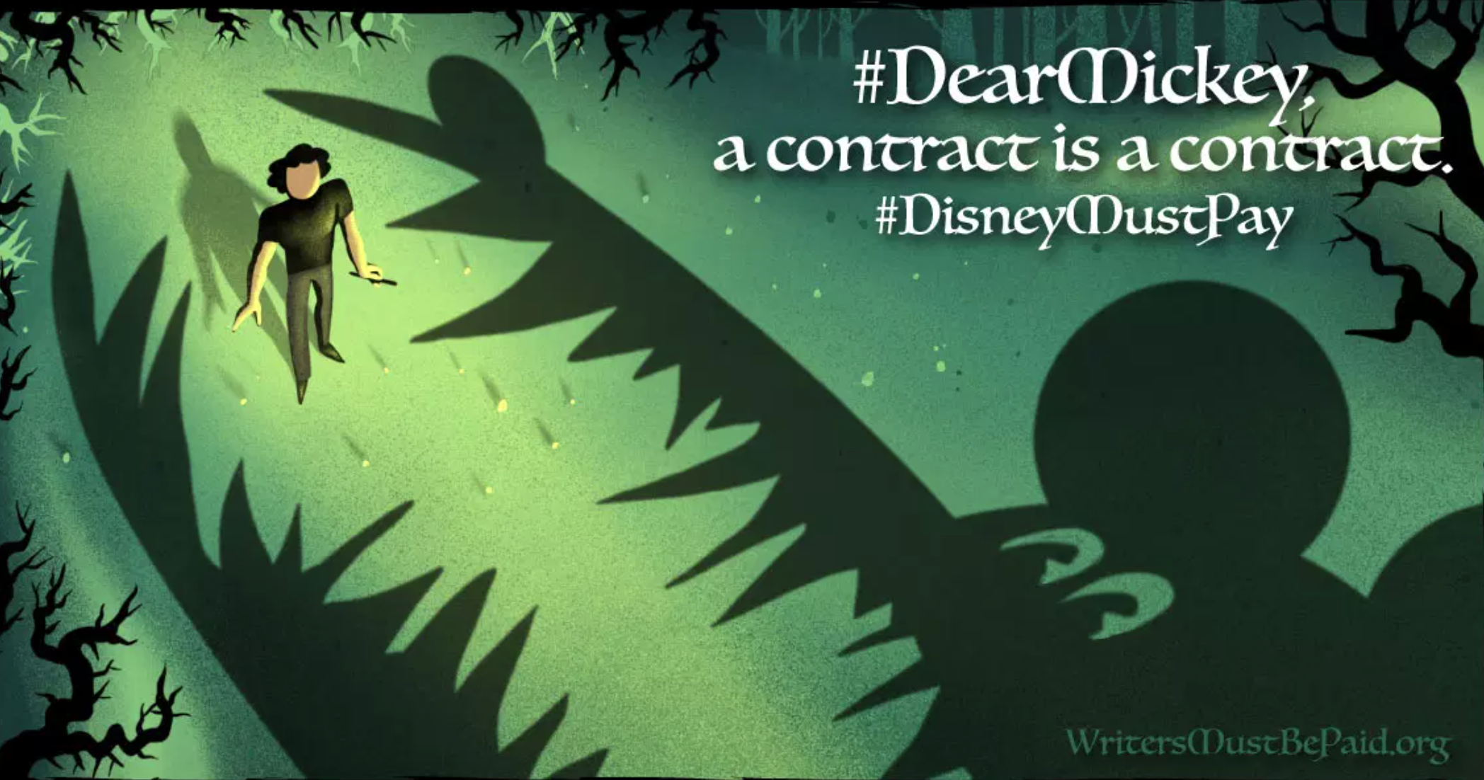 #DisneyMustPay shareable asset from WritersMustBePaid.org
