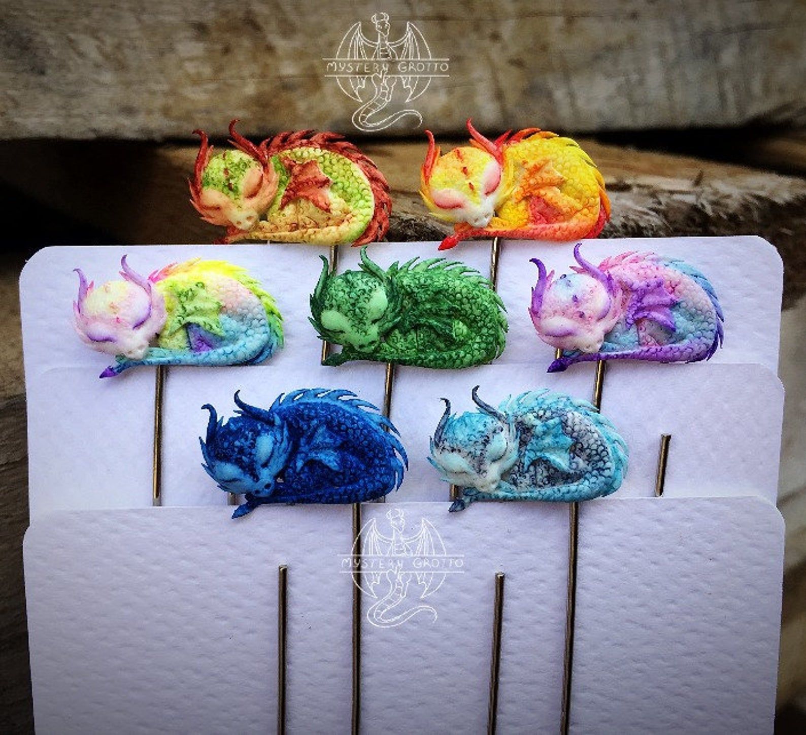 Sleeping dragon paperclip bookmarks