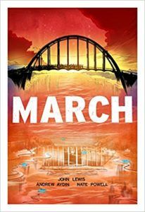cover image of March Trilogy by John Lewis, Andrew Aydin, illustrated by Nate Powell
