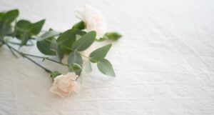 white flowers funeral feature