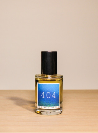 Perfume bottle with the label 404