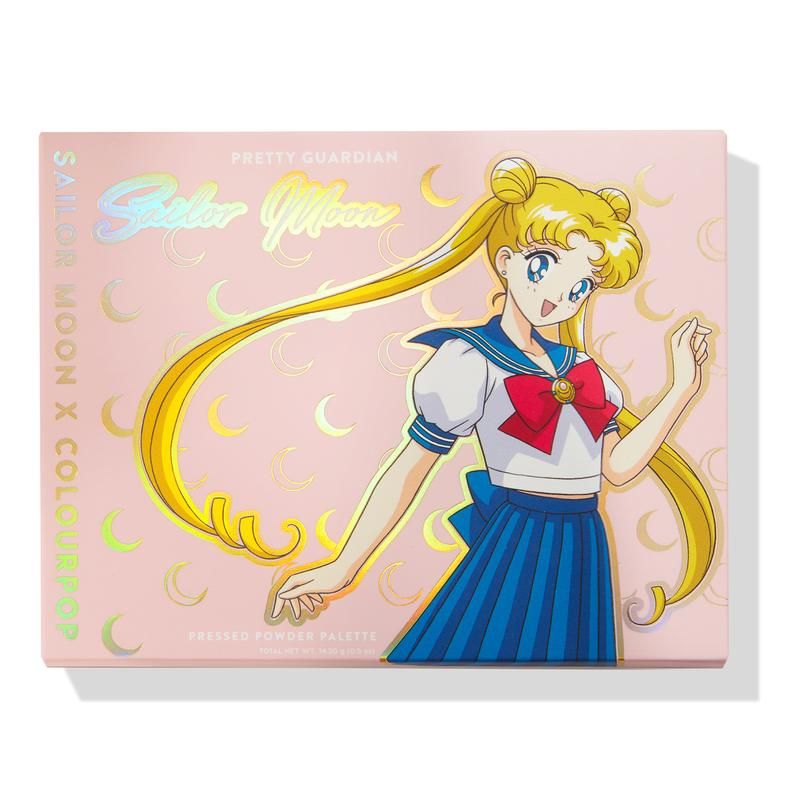 The front cover of the Sailor Moon eyeshadow palette with Sailor Moon on the cover.