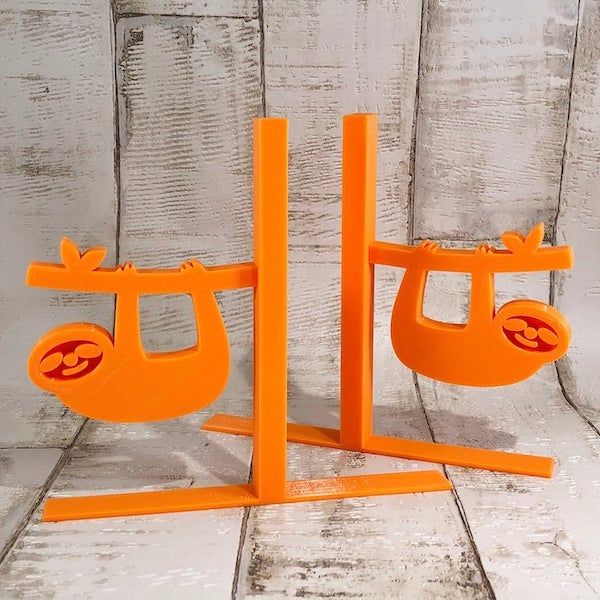 Image of orange sloth bookends