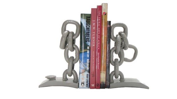 Image of steel chain link bookends