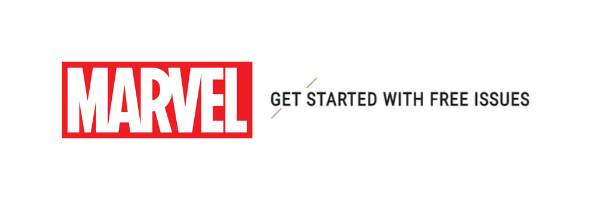 Red and White Marvel Text Logo next to the phrase "Get Started With Free Issues" https://www.marvel.com/comics/list/623/get_started_with_free_issues?&options%5Boffset%5D=0&totalcount=77 (logo and header images edited into composite in canva)