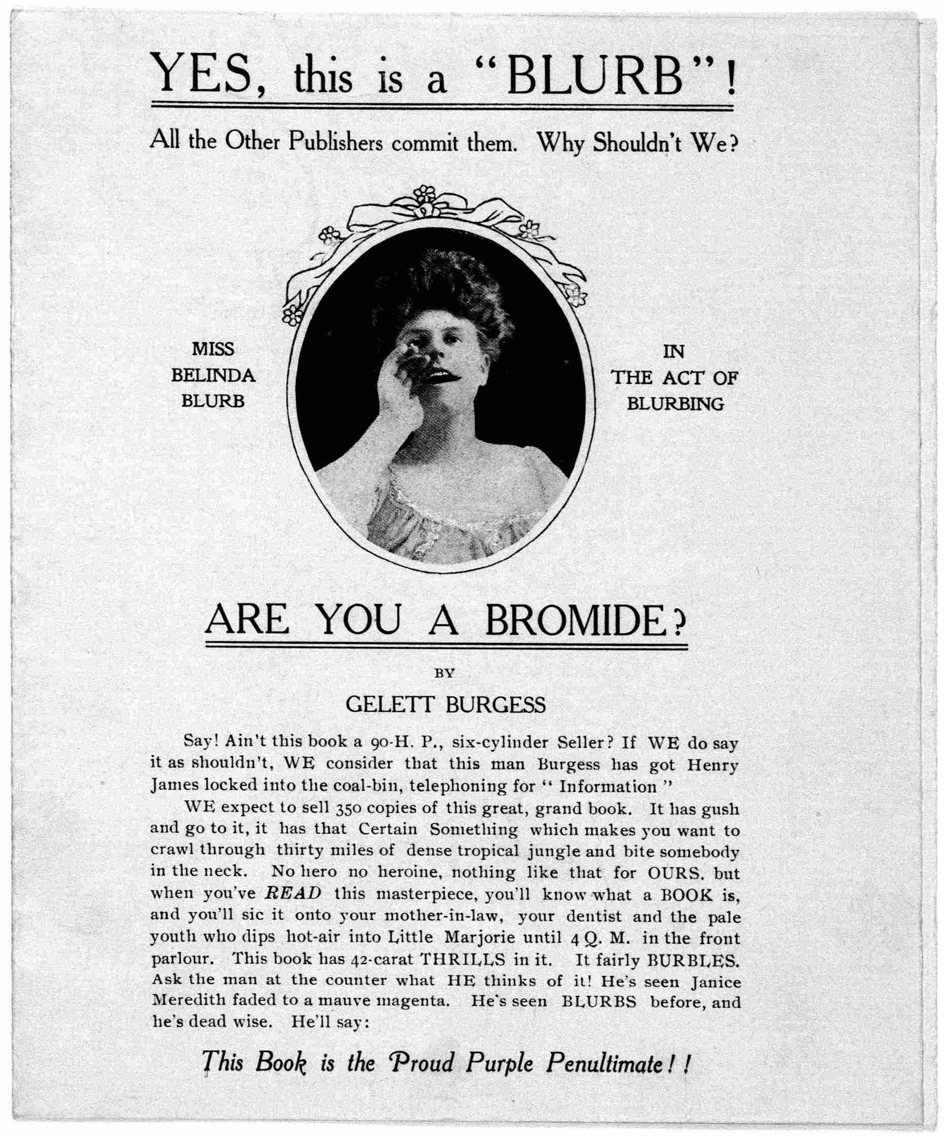 Jacket of Are You a Bromide? by Gelett Burgess; Library of Congress, Rare Book and Special Collections Division, Printed Ephemera Collection. https://www.loc.gov/resource/rbpe.24203600/?sp=1