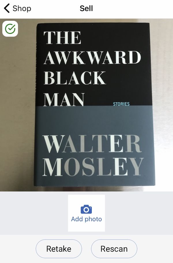 Screen shot from inside PangoBooks app of the cover for The Awkward Black Man. 