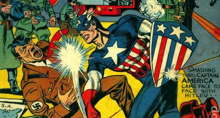 closeup of cover of Captain America Comics #1
