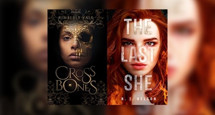 Covers of the books Crossbones by Kimberly Vale and The Last She by H.J. Nelson