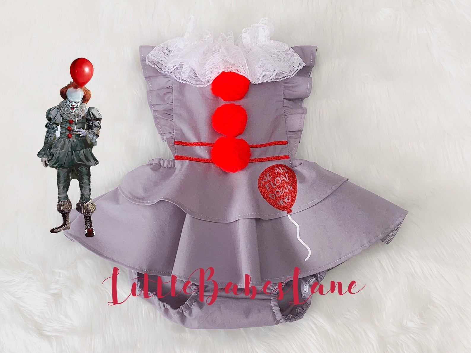 Image of Pennywise baby costume. 