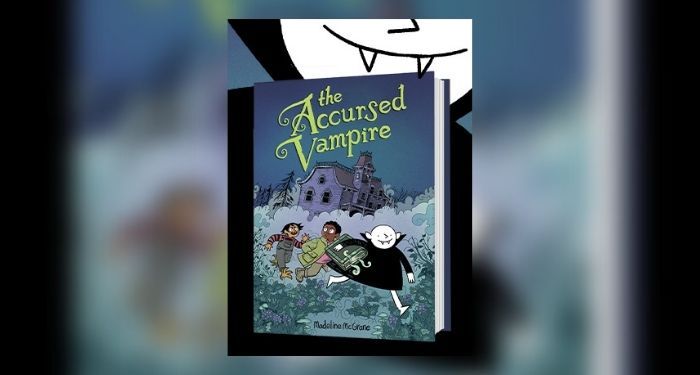 The Accursed Vampire by Madeline McGrane cover with vampire in background