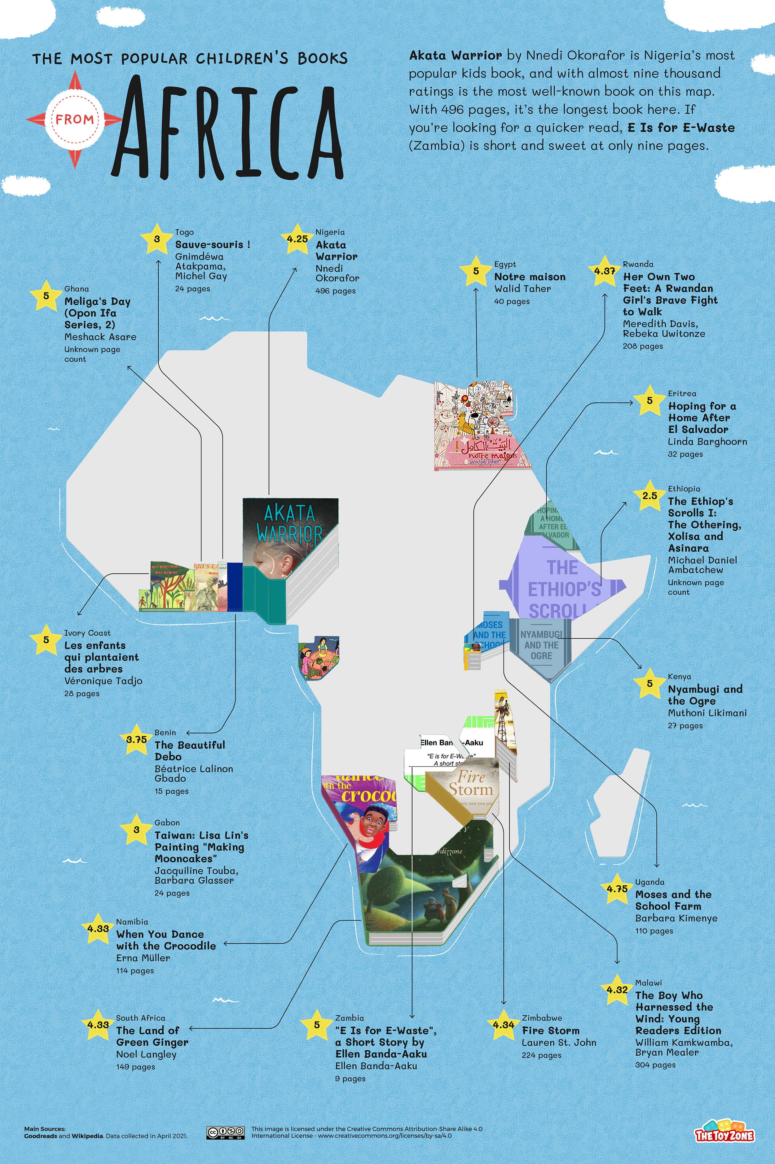 Most popular African children's books map