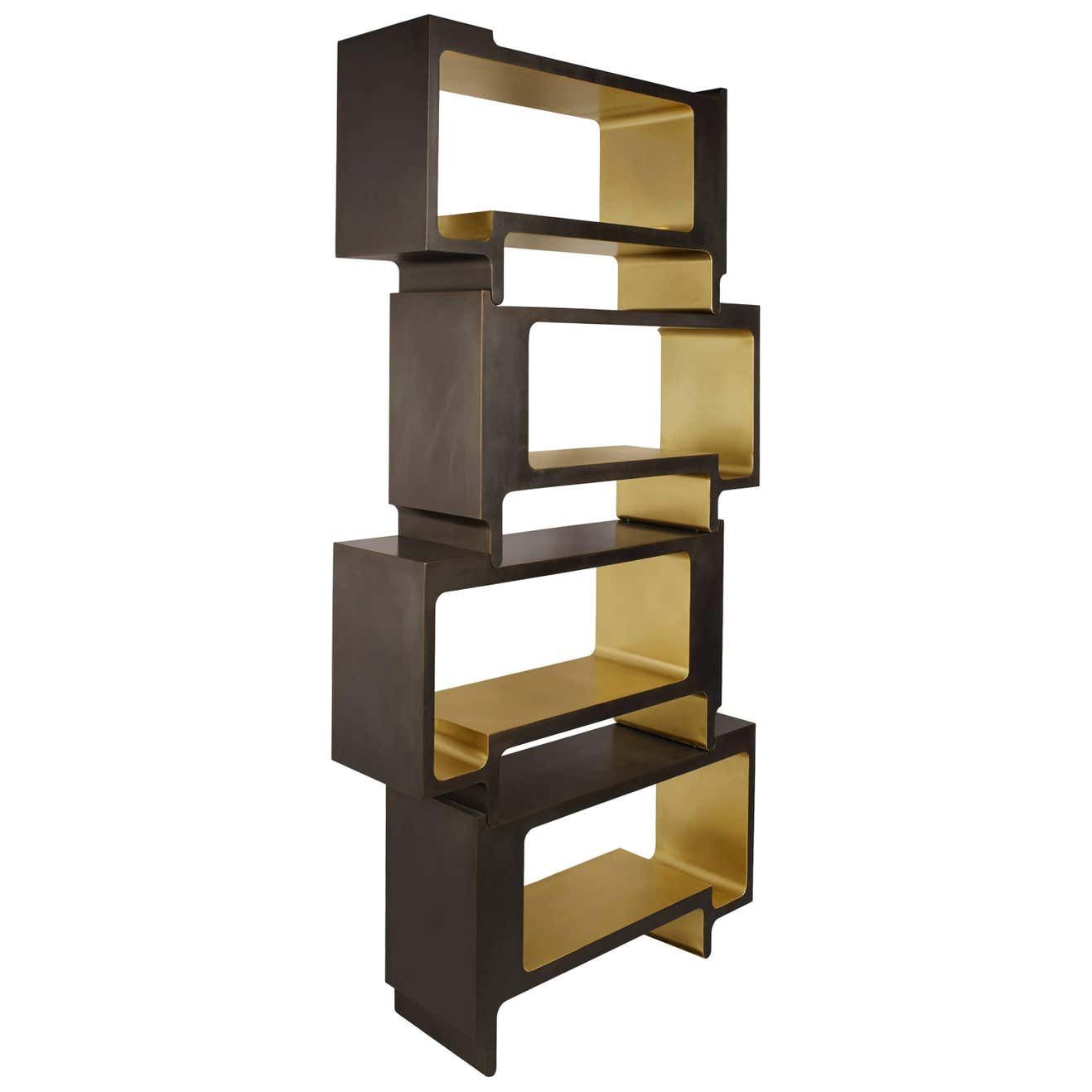 Bronze bookcase divider