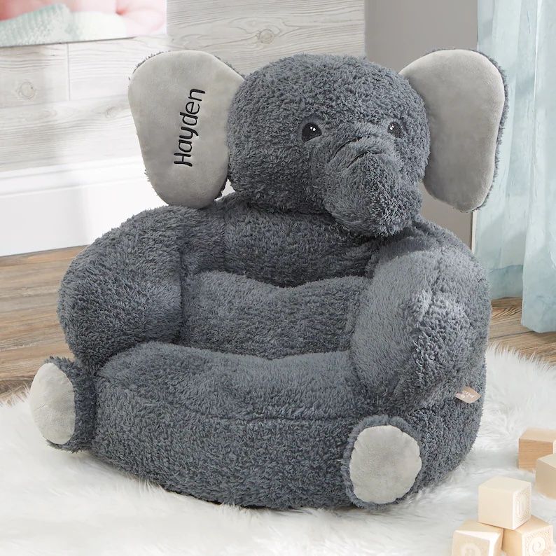 fuzzy elephant-shaped kid chair