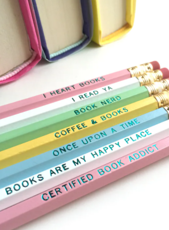 image of book lovers pencil set for kid's reading nooks