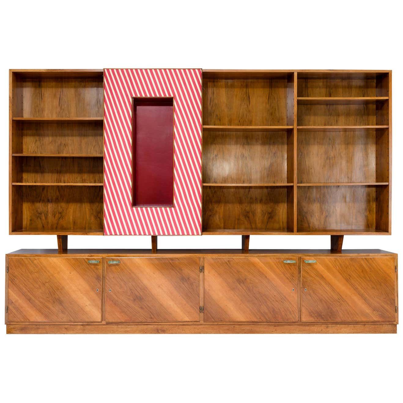 silk and wood bookcase