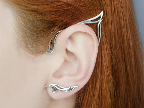 picture of silver elf ear cuffs