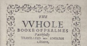 Title page of the copy of the Bay Psalm Book held by the Beinecke Rare Book and Manuscript Library