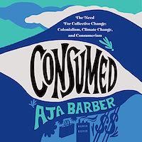 A graphic of the cover of Consumed by Aja Barber