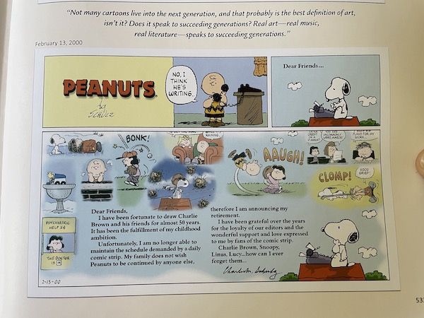 image of the final Peanuts comic strip