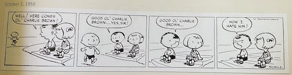 picture of the first Peanuts strip