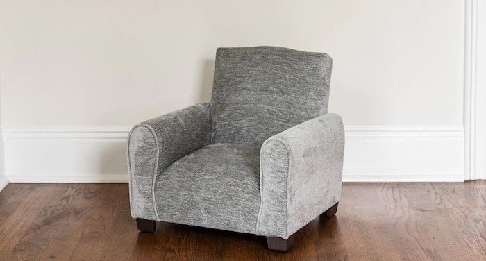 Image of a children's gray reading chair