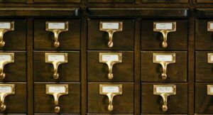 Image of card catalog drawers