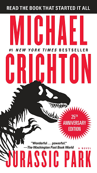 Jurassic Park by Michael Crichton book cover