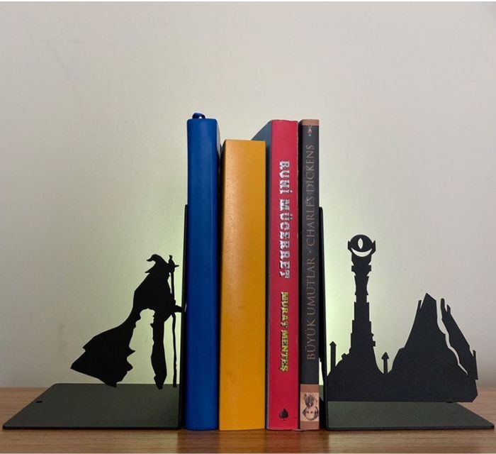 Metal Lord of the Rings bookends