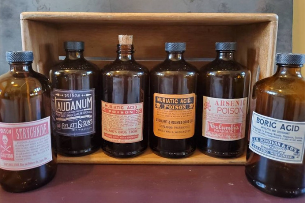 Old Fashioned Apothecary Poison Bottles 