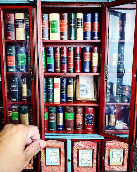 Miniature Bookshelf filled with books