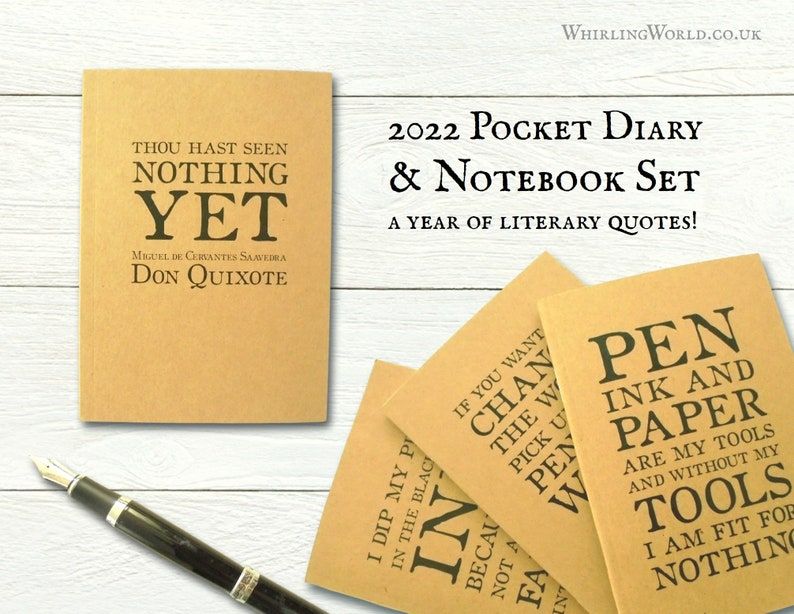 Whirling World 2022 Planner Set with Don Quixote quotes, like Thou Hast Seen Nothing Yet