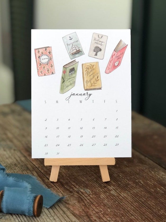 2022 Jane Austen Desktop Calendar