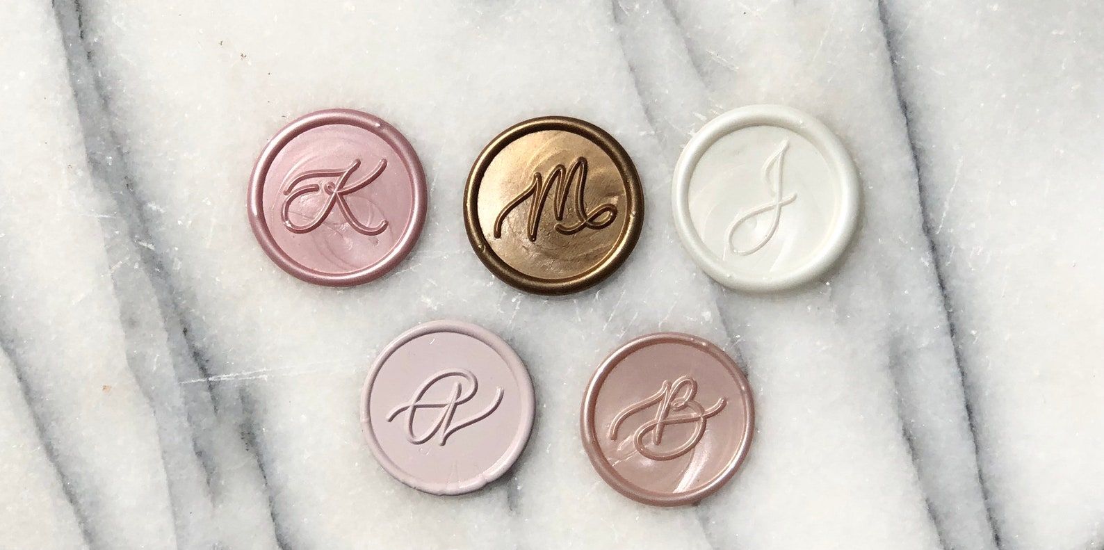 Collection of monogramed wax seals