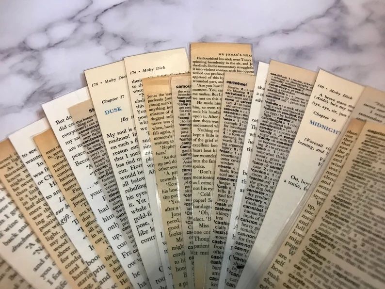 Recycled Book Page Bookmarks 
