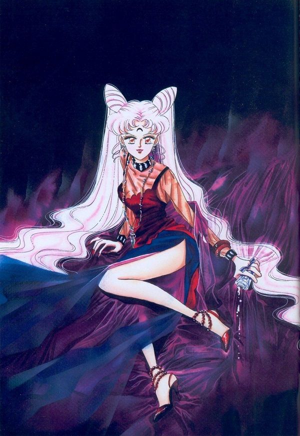 A full-color painting of the Black Lady from the Sailor Moon manga.