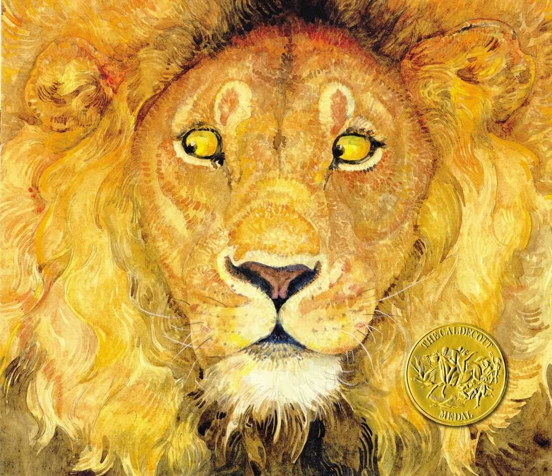 Closeup of Jerry Pinkney's Lion illustrration