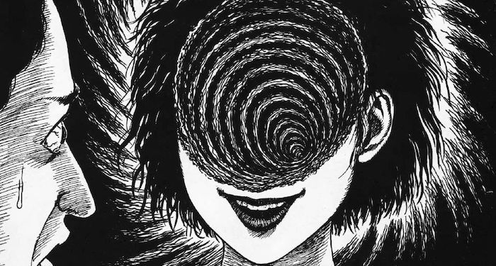 panel from Uzumaki showing a spiral descending into someone's head