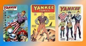 collage of three editions of Yankee Comics