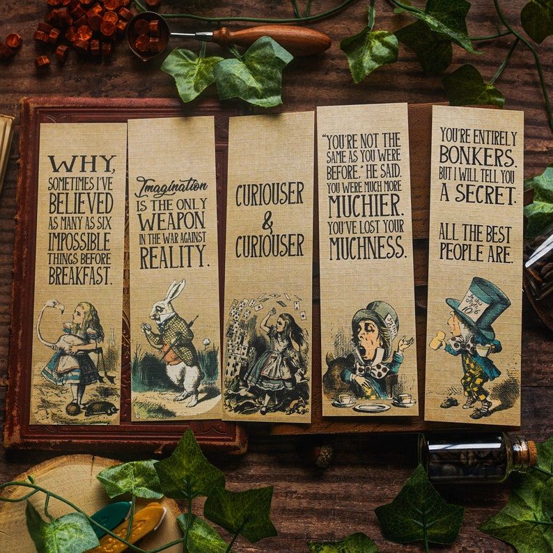 alice in wonderland bookmarks