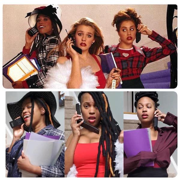 image of Mikkaka Overstreet recreating the looks from the Clueless movie poster
